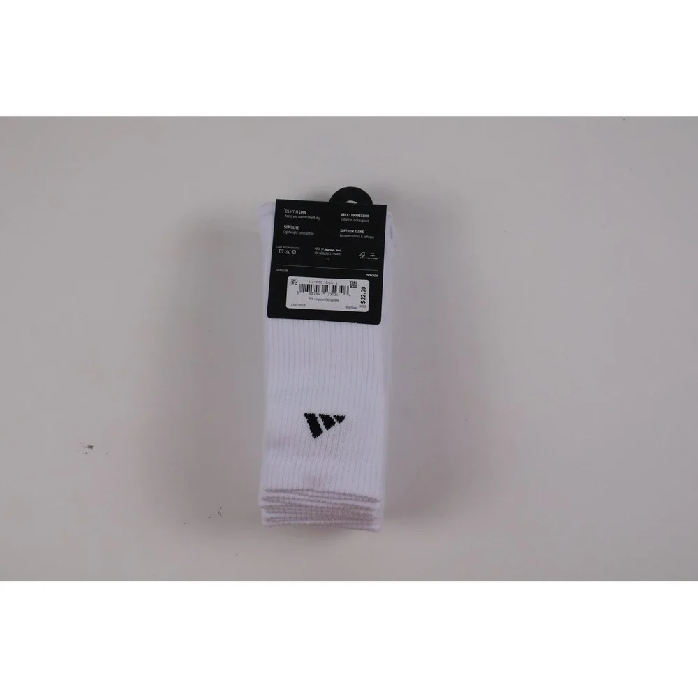 Adidas Socks Superlite Arch Compression Climacool White 6 Pair Pack Large NWT